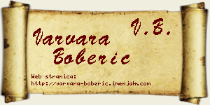 Varvara Boberić vizit kartica